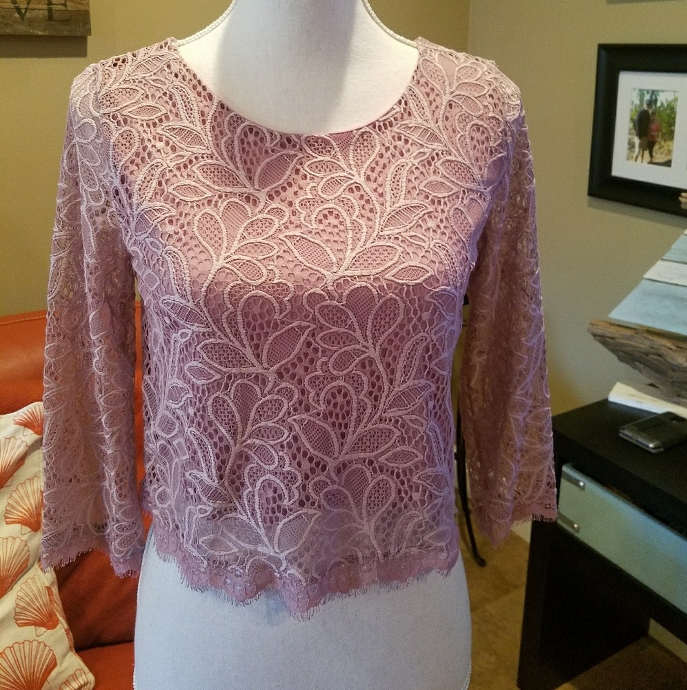 Women's Metaphor Long Sleeve Lace Top Size XS